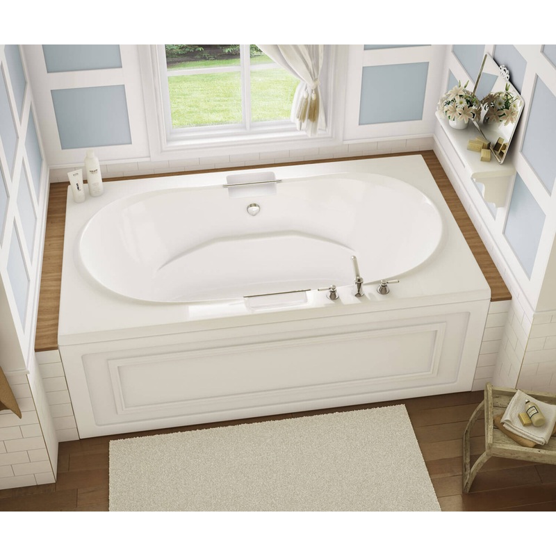 MAAX 101250-109-001-100 Antigua 72 x 42 Acrylic Drop-in Center Drain Combined Hydrosens & Aerosens Bathtub in White
