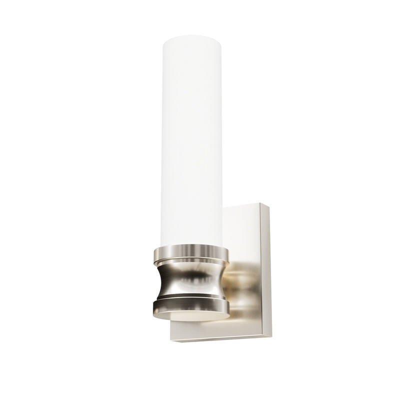 One Light Wall Sconce from the Lenlock Collection in Brushed Nickel Finish by Hunter