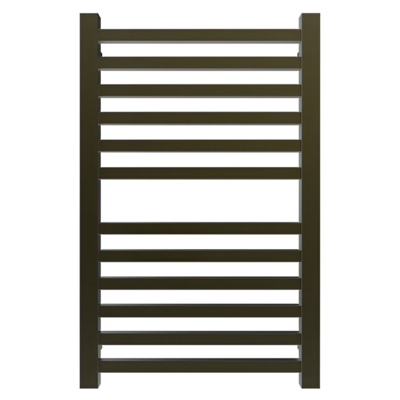 Towel Warmer Quadro 12 Square Bar Hardwire 580 BTU 21 x 32 Inch Brushed Bronze 304 Stainless Steel