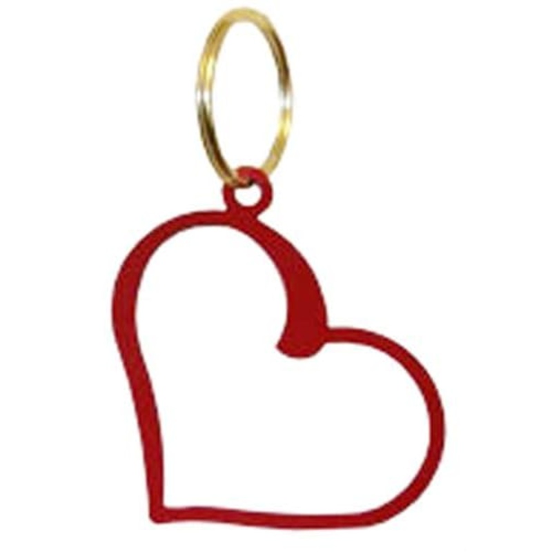 Village Wrought Iron KC-51R Heart Key Chain RED