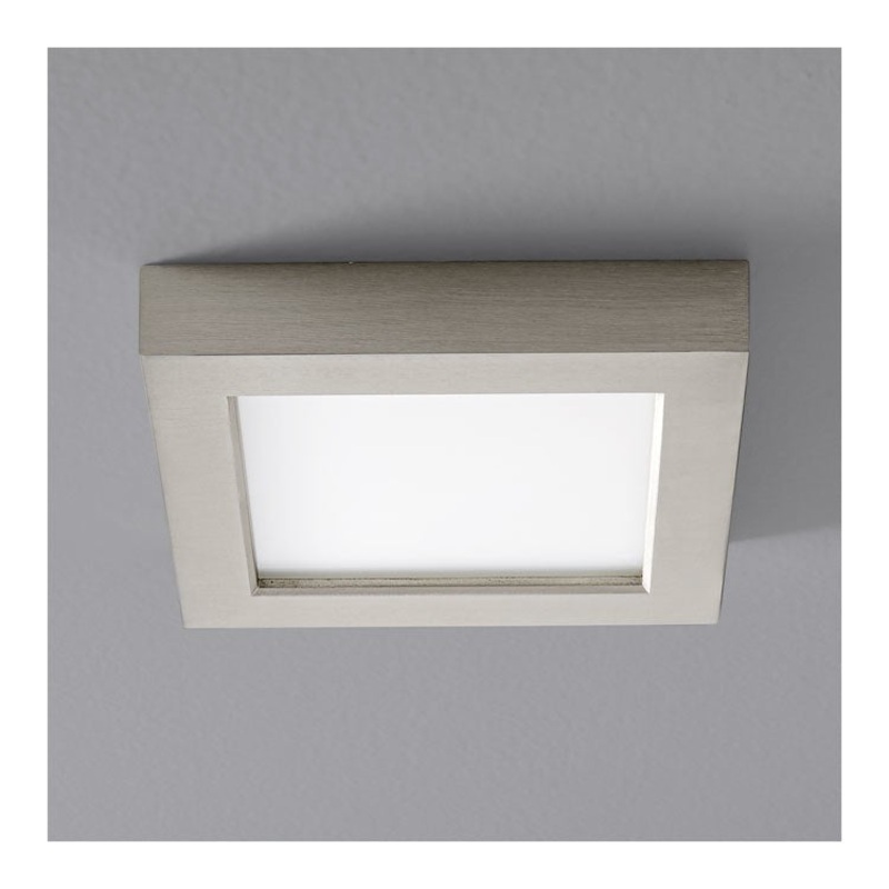 Altair Single-Light 5″ LED Square Flush Mount Ceiling Fixture – Satin Nickel