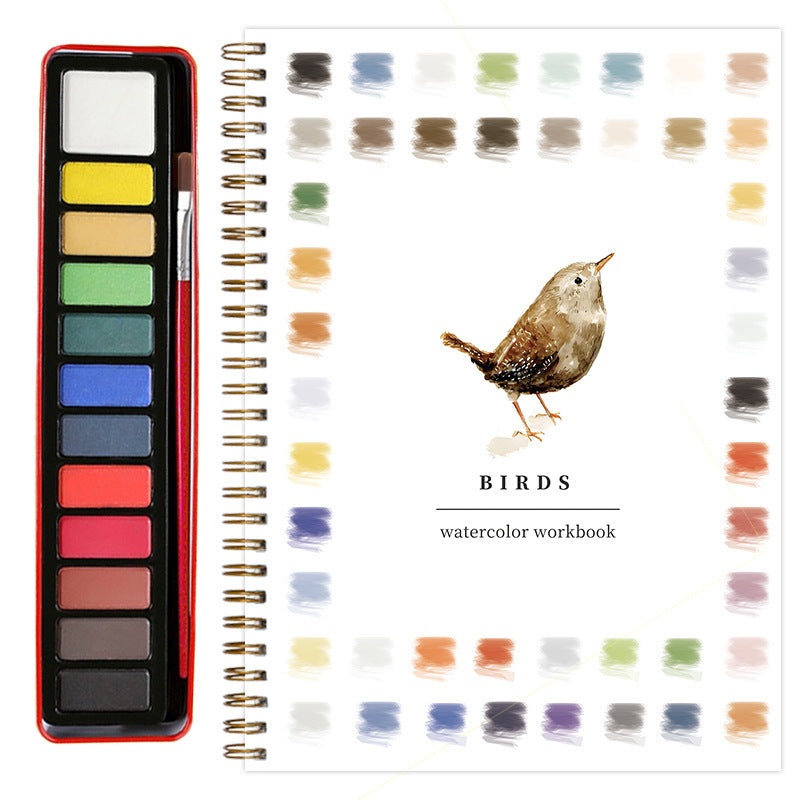 Bird 2-Pack Watercolor Painting Set – Premium Bird-Themed Coloring Books with Watercolor Paints (22.8616.51cm) – Artist-Grade Workbook Kit