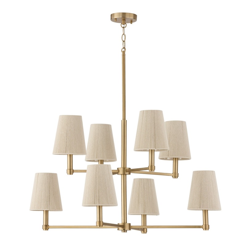 Eight Light Chandelier from the Mira Collection in Matte Brass Finish by Capital Lighting