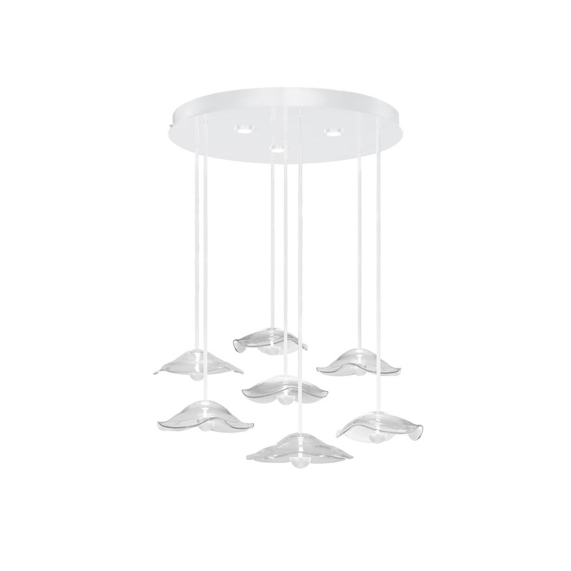 Embark 43″W Round Pendant White/Clear