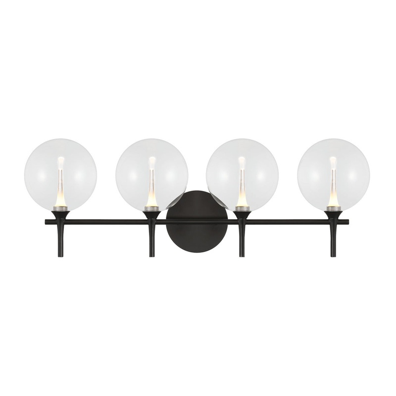 Iissa 4-Light Vanity Light Black Clear Glass
