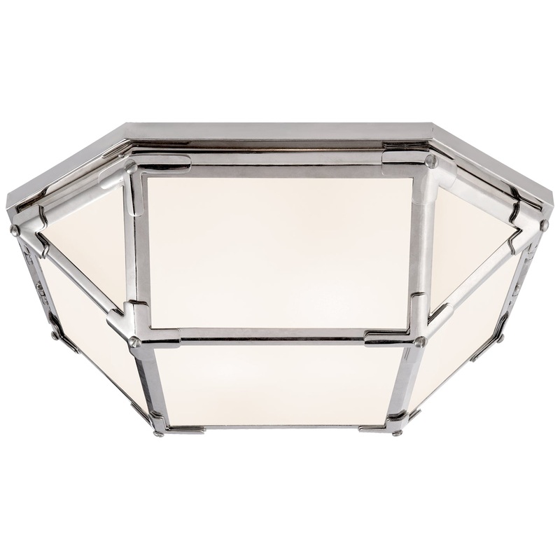 LED Flush Mount from the Morris Collection in Polished Nickel Finish by Visual Comfort Signature