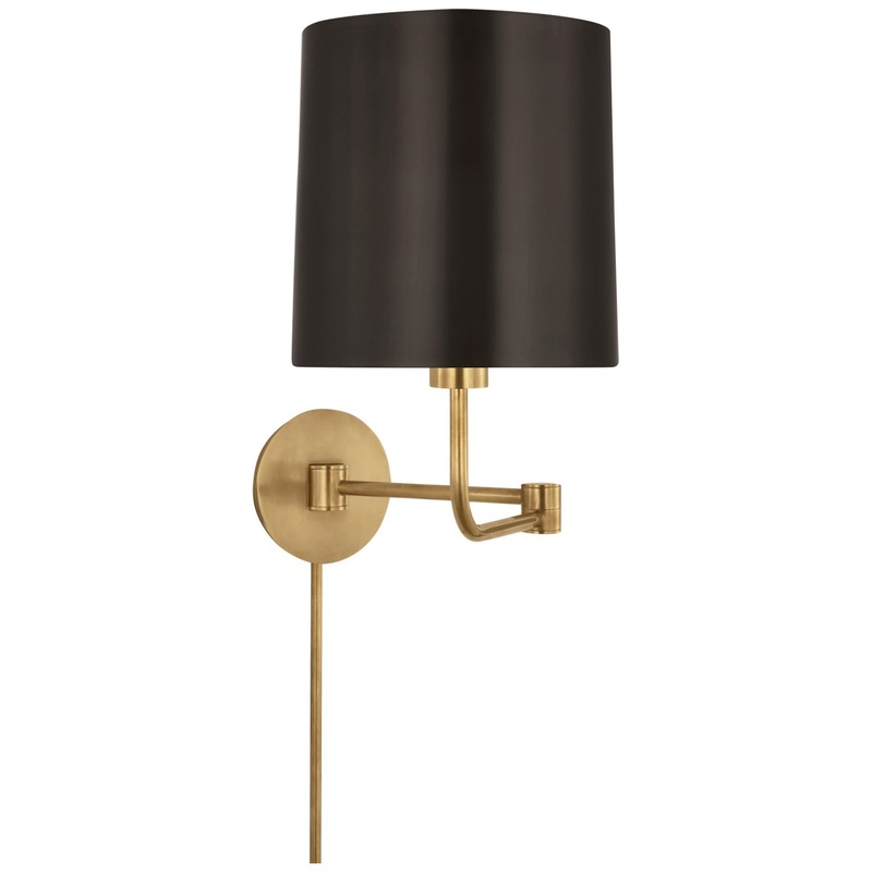 LED Swing Arm Wall Light from the Go Lightly Collection in Soft Brass Finish by Visual Comfort Signature