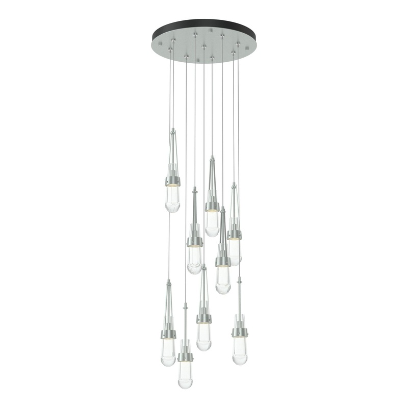 Link 9-Light Clear Glass Pendant Vintage Platinum