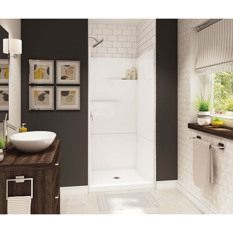 MAAX 105598-000-002-000 Gallery SH-3636 AcrylX Alcove Center Drain Two-Piece Shower in White