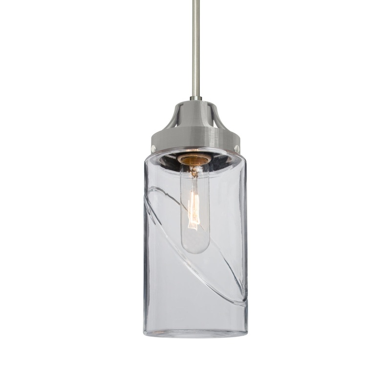 One Light Pendant from the Blink Collection in Satin Nickel Finish by Besa