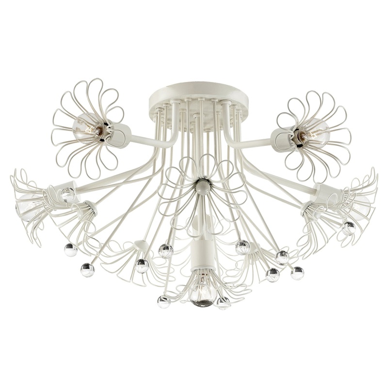 Six Light Flush Mount from the Keaton Collection in Light Cream Finish by Visual Comfort Signature