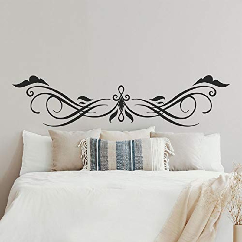 T-MK358 – Adesivi per testiera del letto, 33 x 140 cm, colore: Nero