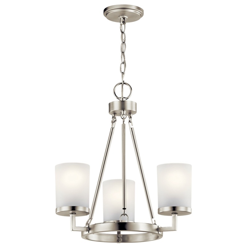 Three Light Chandelier from the Daimlen Collection in Brushed Nickel Finish by Kichler