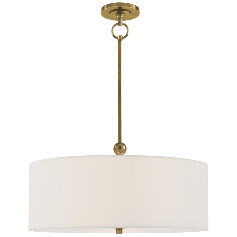 Two Light Hanging Lantern from the Reed Collection in Hand-Rubbed Antique Brass Finish by Visual Comfort Signature