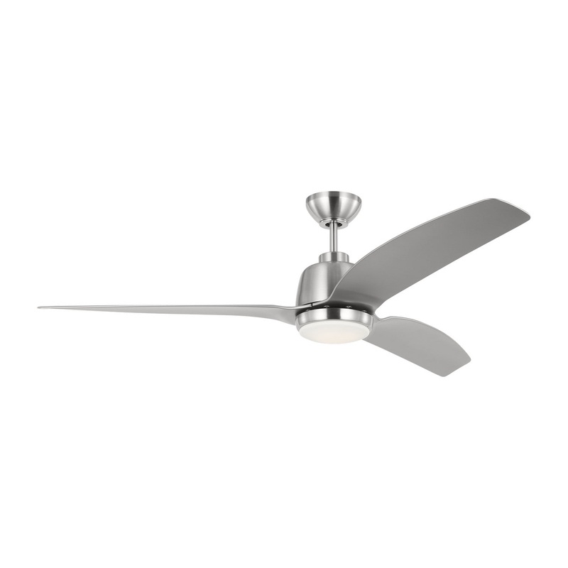 60″Ceiling Fan from the Avila Collection in Brushed Steel Finish by Visual Comfort Fan