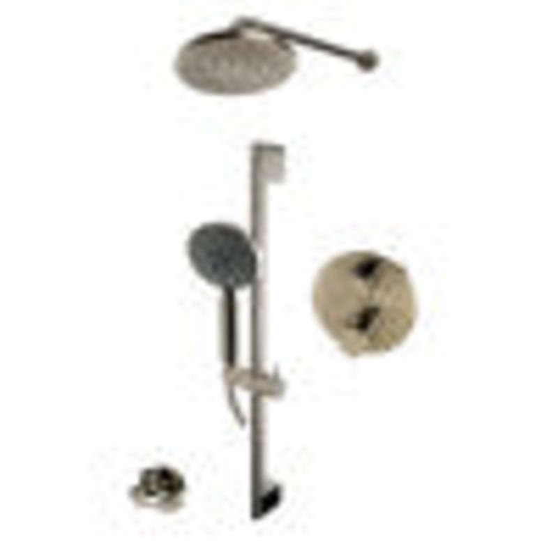 ALFI brand AB2545-BN Brushed Nickel Round Style 2 Way Thermostatic Shower Set