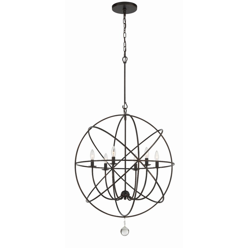Crystorama 9228-EB Solaris Six Light Chandelier English Bronze