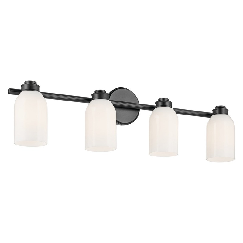 Kichler 55203BK Four Light Bath, Black