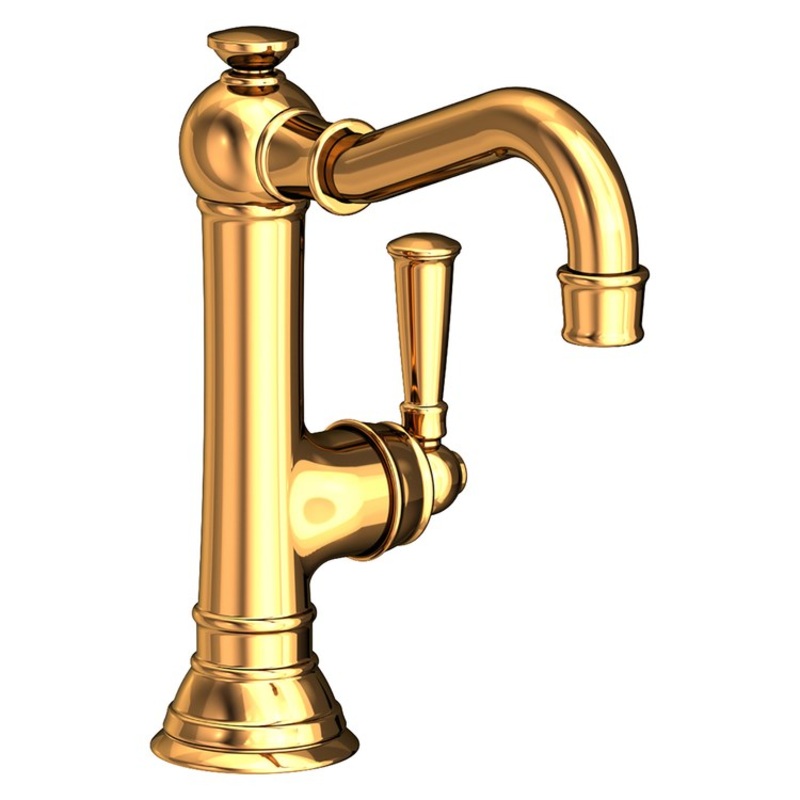 Lavatory Faucet Jacobean 1 Lever ADA Polished Gold PVD 1.2 Gallons per Minute Brass Spout Height 5-5/8 Inch