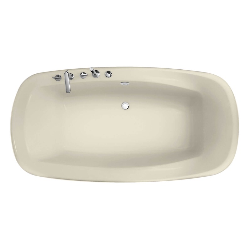 MAAX 101318-004-004 Eterne 7242 Acrylic Drop-in Center Drain Hydromax Bathtub in Bone