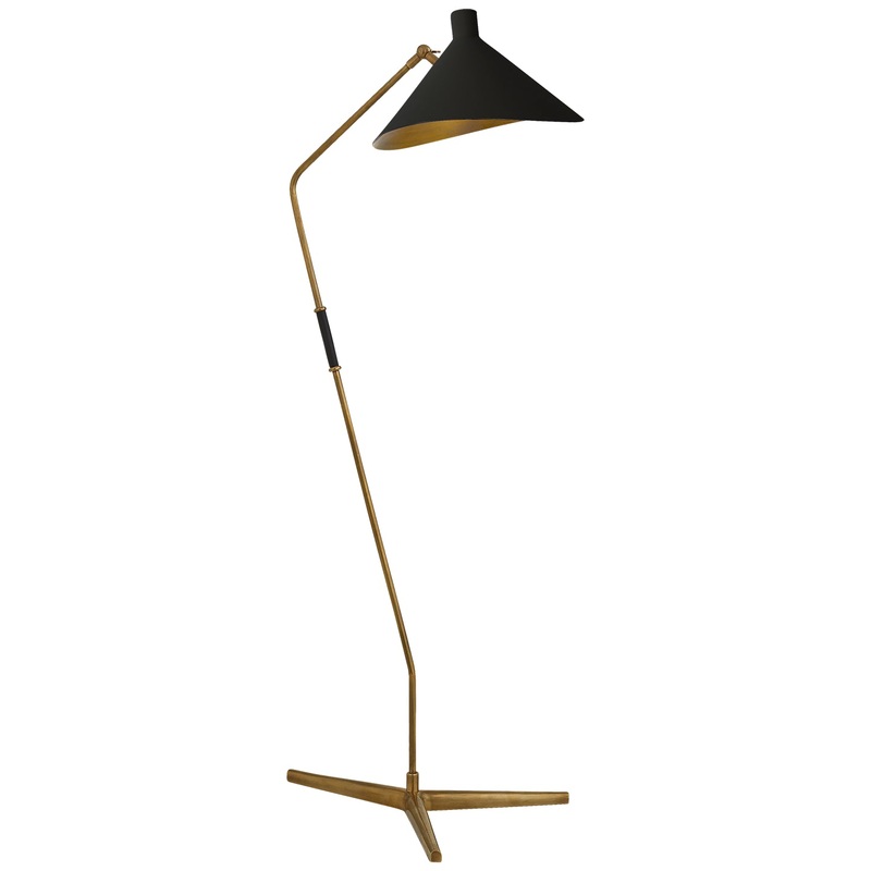 One Light Floor Lamp from the Mayotte Collection in Hand-Rubbed Antique Brass Finish by Visual Comfort Signature