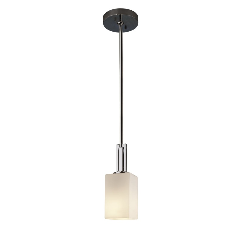 One Light Pendant from the Fusion Collection in Polished Chrome Finish by Justice Designs
