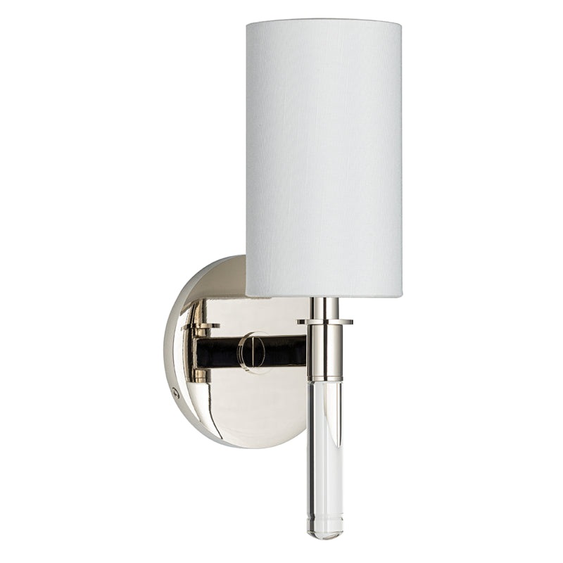 One Light Wall Sconce from the Wylie Collection in Polished Nickel Finish by Hudson Valley