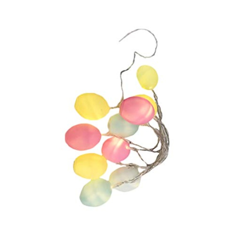 PRETYZOOM Lampada a LED per Uova di Pasqua Lampada Mini Uovo Ornamento Ciondolo Appeso per Festa di Pasqua Favore Bomboniere Decorazioni per Festival 1.5M 10 Lampade (Senza Batteria)