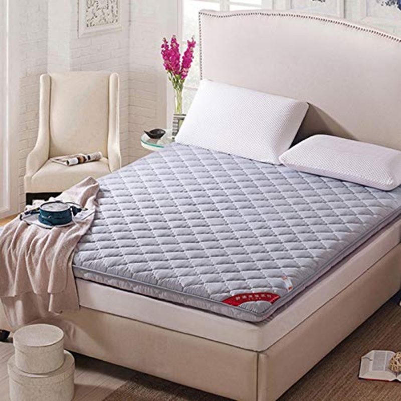 QXTT Materassi Letto Futon Pieghevole Antiscivolo Tatami Materasso Pad Tappetino Tappeto Letto A Pelo Letto Pigro Stuoie per Camera da Letto E Ufficio,Grey-90200cm