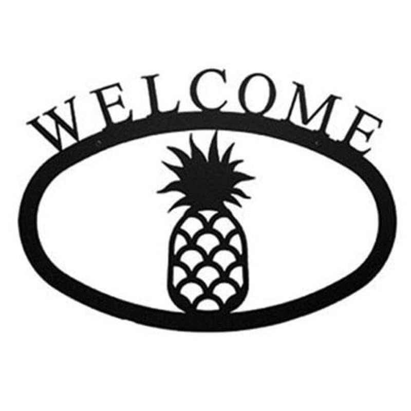 Village Wrought Iron WEL-44-L Pineapple Welcome Sign Large