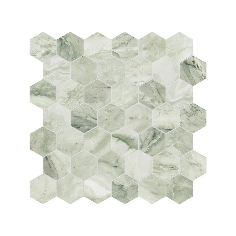 2″ Hex Moscato Argento Honed Marble Mosaic 1 Sheet = .99 Sqft Hexagon