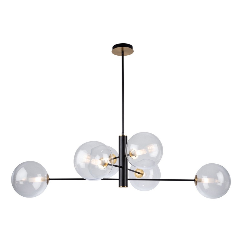 Aurelia Chandelier – Matte Black & Brass / 34.50