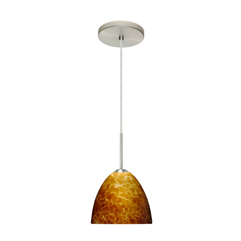 Besa 1BT-757218-HAL-SN Sasha One Light Pendant Satin Nickel