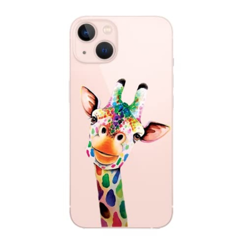 CrazyLemon Cover per iPhone 12 pro, Custodia per iPhone 12 pro protettiva Custodia protettiva per cartoni animati Custodia trasparente in silicone morbido TPU Case – Giraffa Colorata