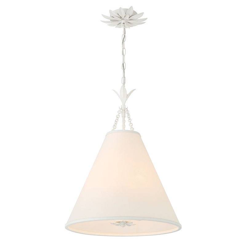 Four Light Pendant from the Broche Collection in Matte White Finish by Crystorama