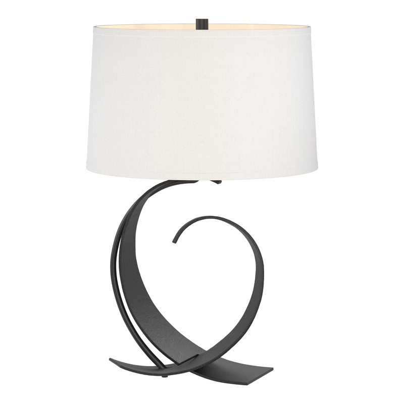 Fullered Impressions Table Lamp Black Natural Anna Shade (SF)