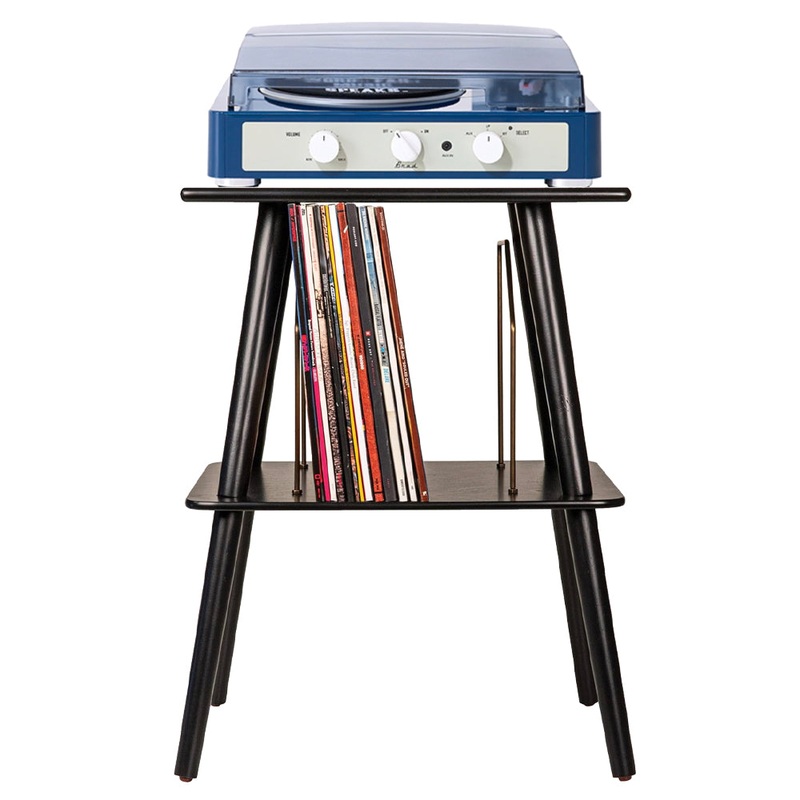 Gadhouse Brad MKII Record Player – Navy + Entertainment Stand Bundle – Black