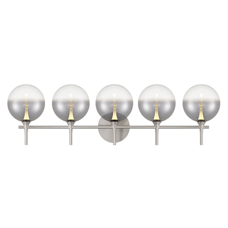 Iissa 5-Light Vanity Light Nickel Smoked Glass