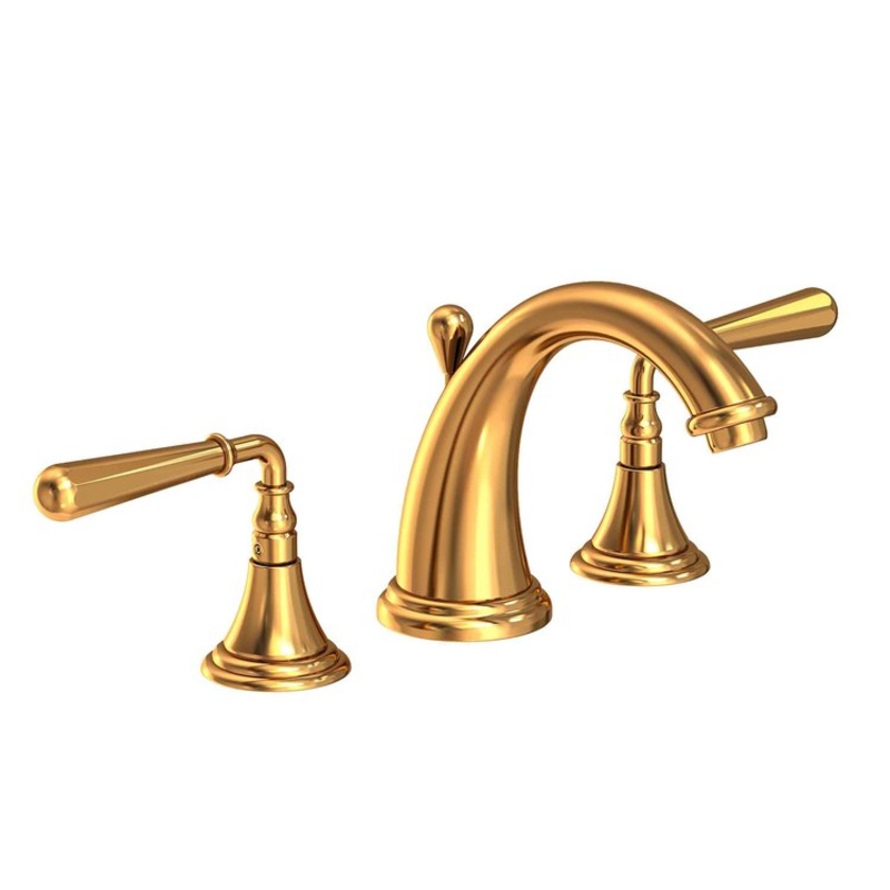 Lavatory Faucet Bevelle Widespread 8 to 20 Inch Spread 2 Lever ADA Aged Brass 1.2 Gallons per Minute Brass Spout Height 4-1/8 Inch