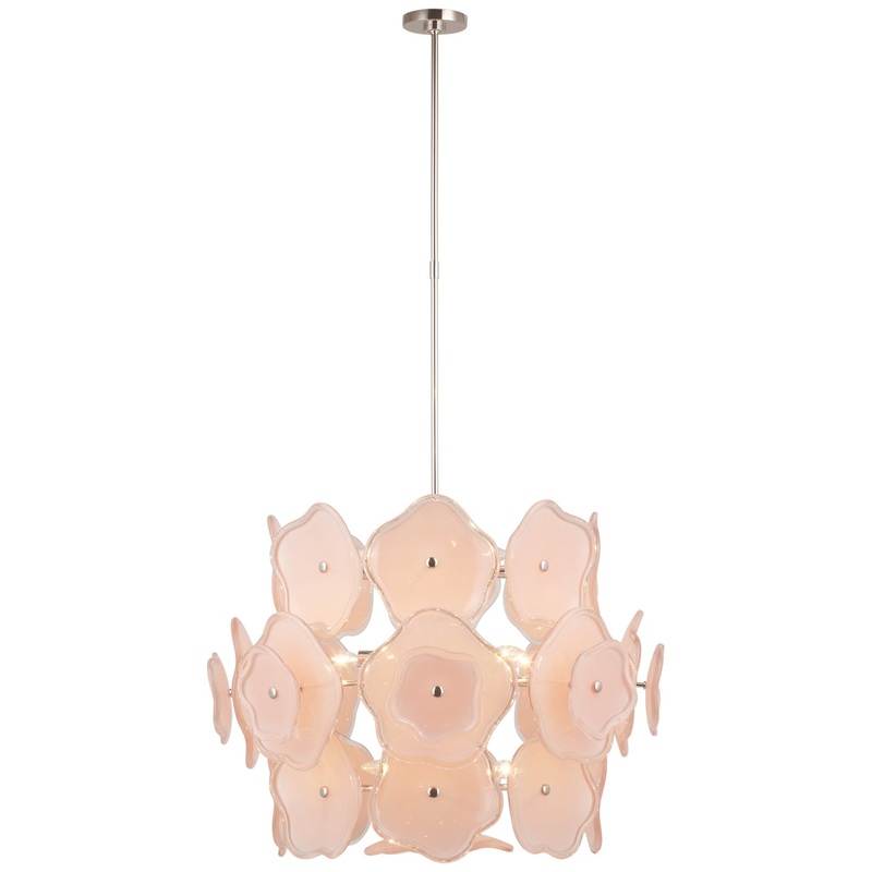 LED Chandelier from the Leighton Collection in Polished Nickel Finish by Visual Comfort Signature