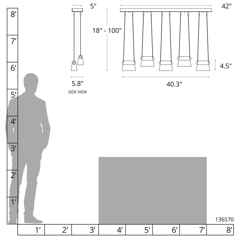 More Cowbell LED Pendant Ink Clear Glass with Frosted Diffuser (YE)