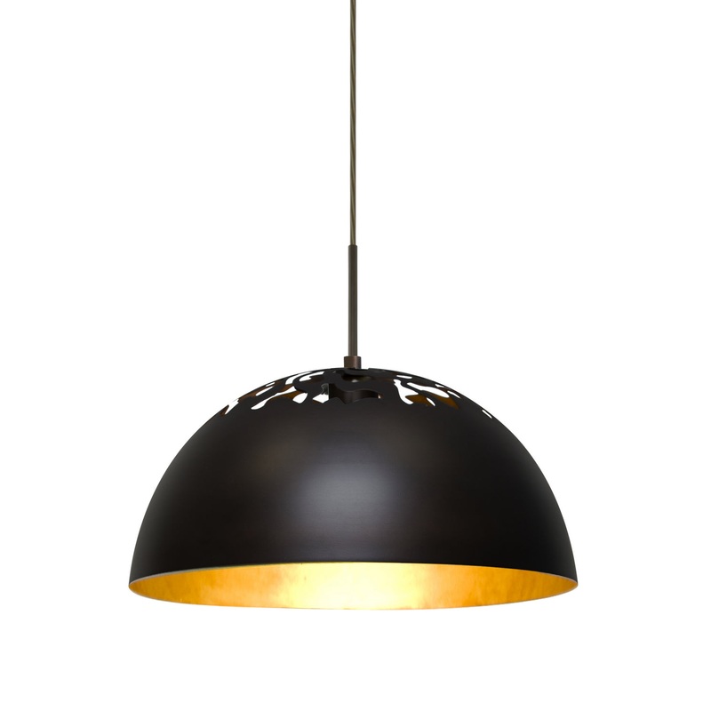 One Light Pendant from the Gordy Collection in Bronze Finish by Besa