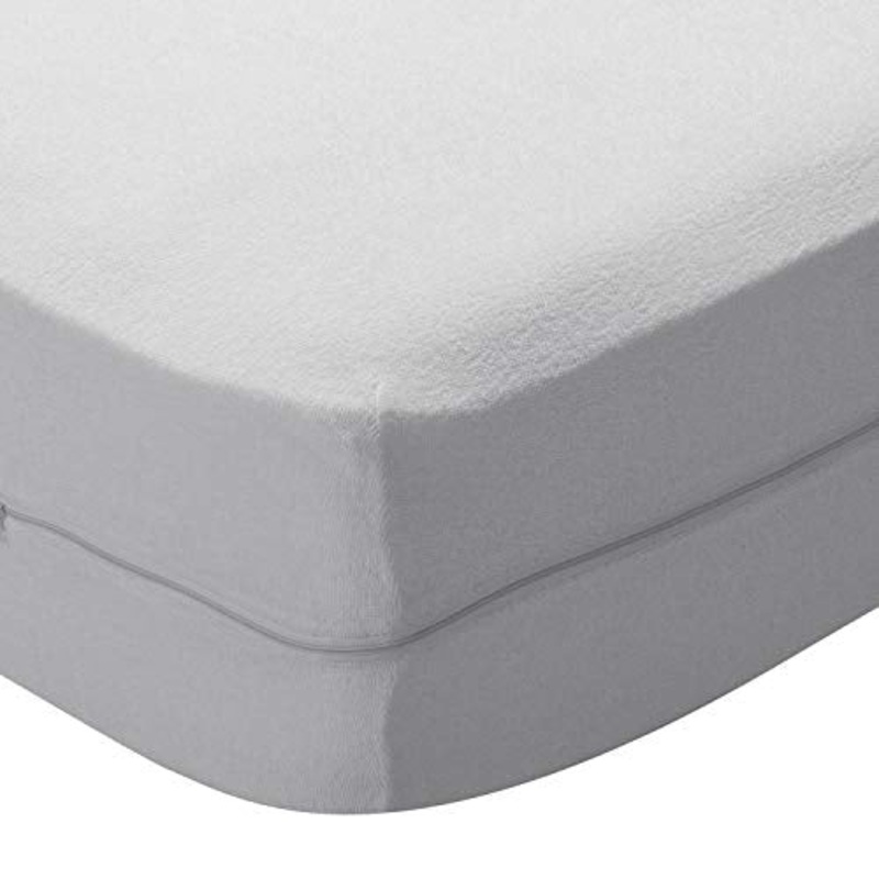 Pikolin Home -Housse de matelas bleue en tissu ponge lastique et respirante qui couvre les 6 cts du matelas