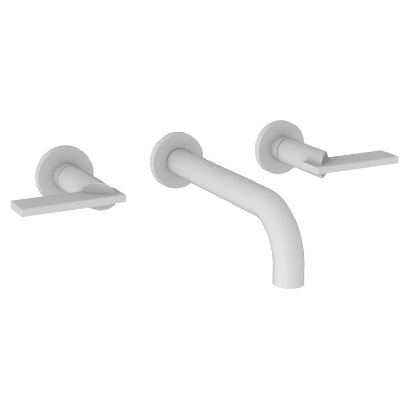 Priya Two Handle Wall-Mount Bathroom Faucet – Matte White