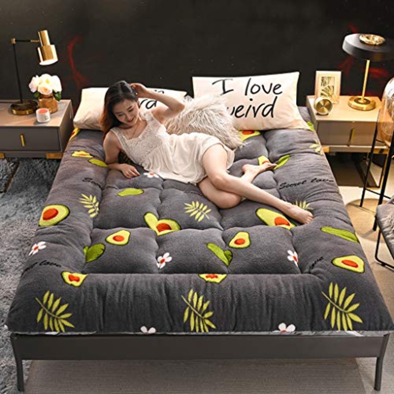 QVIVI Materasso Futon, Materassi Letto Futon da Pavimento Pieghevole Portatile da Viaggio Addensare Caldo Inverno Bifacciale per Divani Lettini Letto A 1.8 * 2M