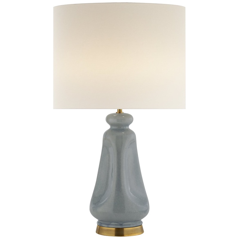 Two Light Table Lamp from the Kapila Collection in Polar Blue Crackle Finish by Visual Comfort Signature