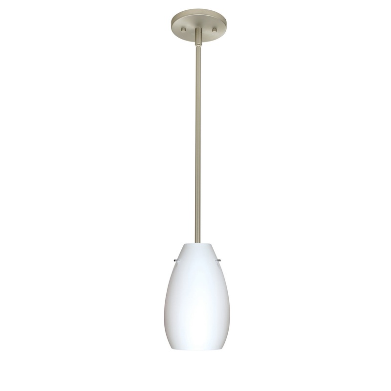 Besa 1TT-412607-LED-SN Pera One Light Pendant Satin Nickel