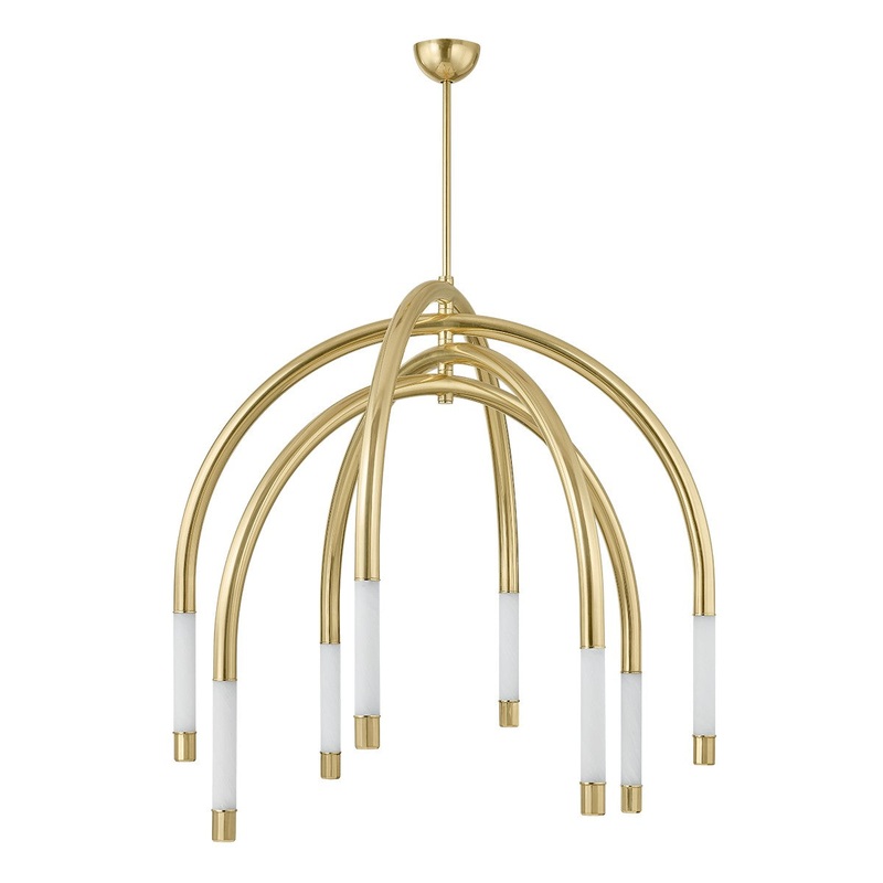 Corbett Lighting 471-48-VPB Zeme LED Chandelier Vintage Polished Brass