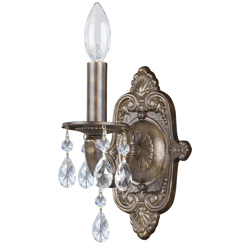 Crystorama 5021-VB-CL-MWP Paris Market One Light Wall Sconce Venetian Bronze