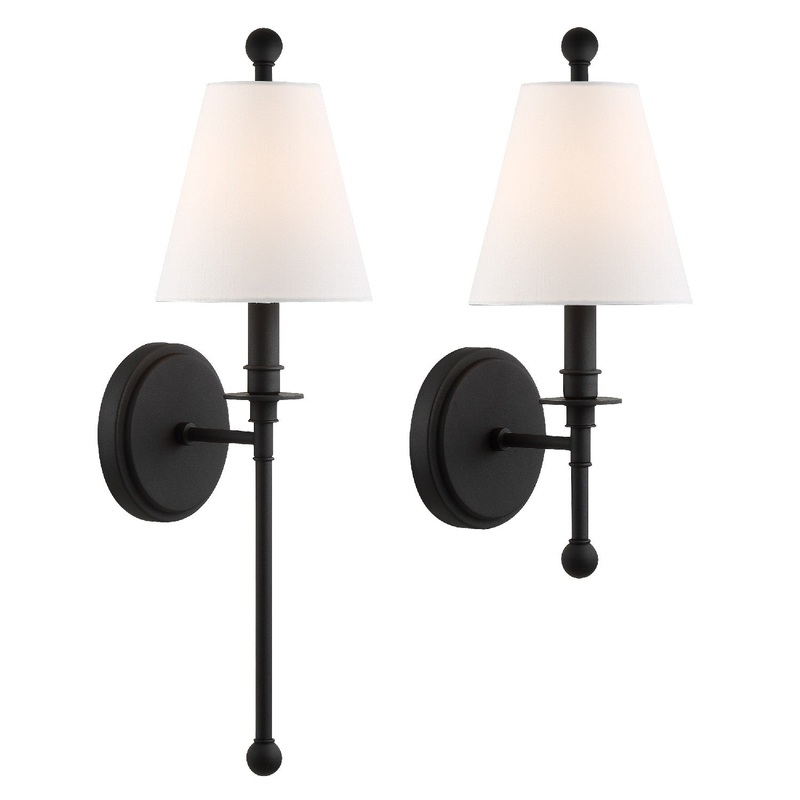 Crystorama RIV-382-BF Riverdale One Light Wall Sconce Black Forged